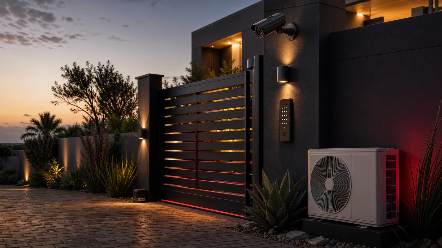 Security and automation services with CCTV, access control, automated gates and air conditioning